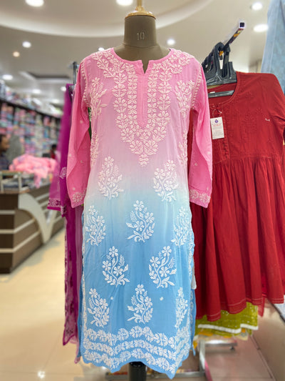 Zara Lucknowi Chikankari Modal Kurti