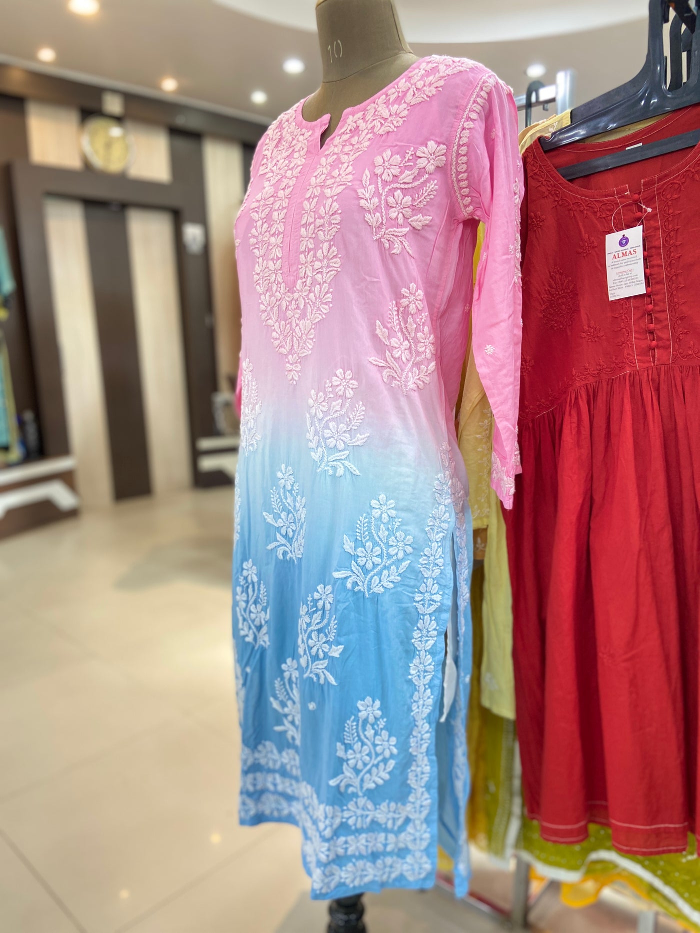 Zara Lucknowi Chikankari Modal Kurti