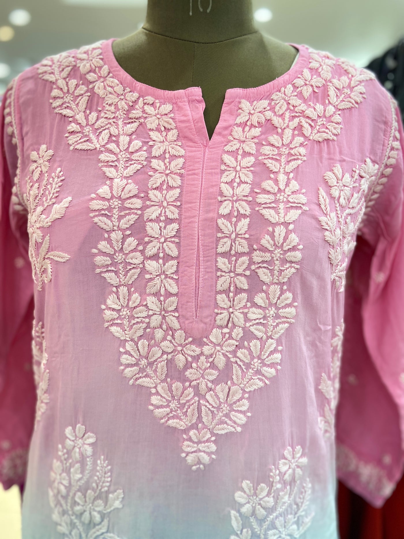 Zara Lucknowi Chikankari Modal Kurti