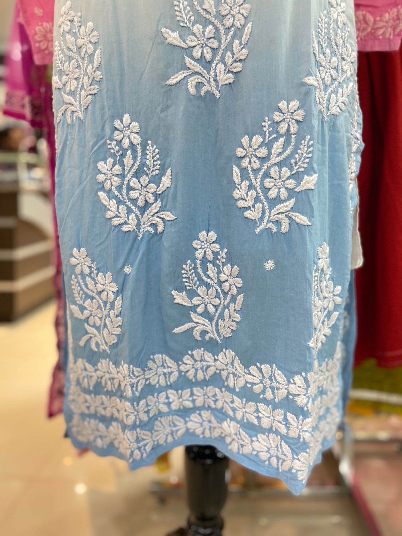 Zara Lucknowi Chikankari Modal Kurti