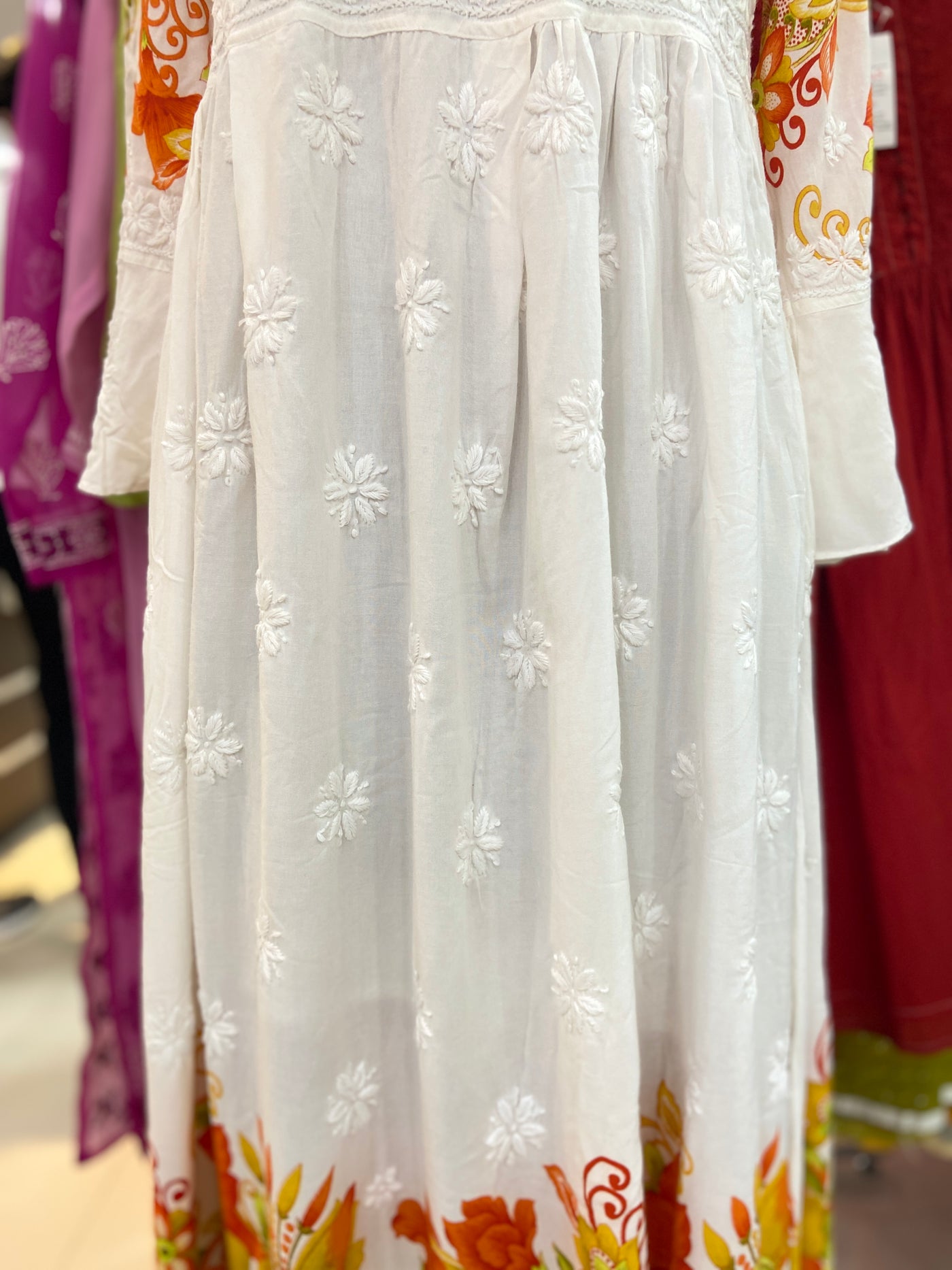 Shanaya Lucknowi Chikankari Rayon Printed Frock