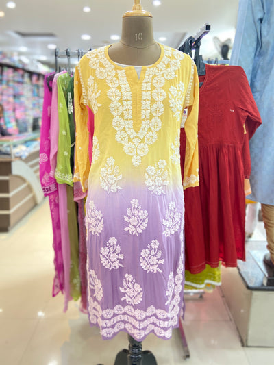 Zara Lucknowi Chikankari Modal Kurti