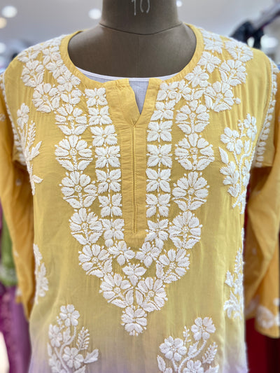 Zara Lucknowi Chikankari Modal Kurti