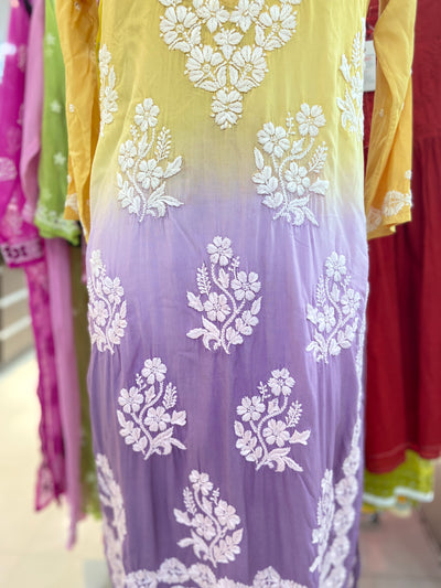 Zara Lucknowi Chikankari Modal Kurti