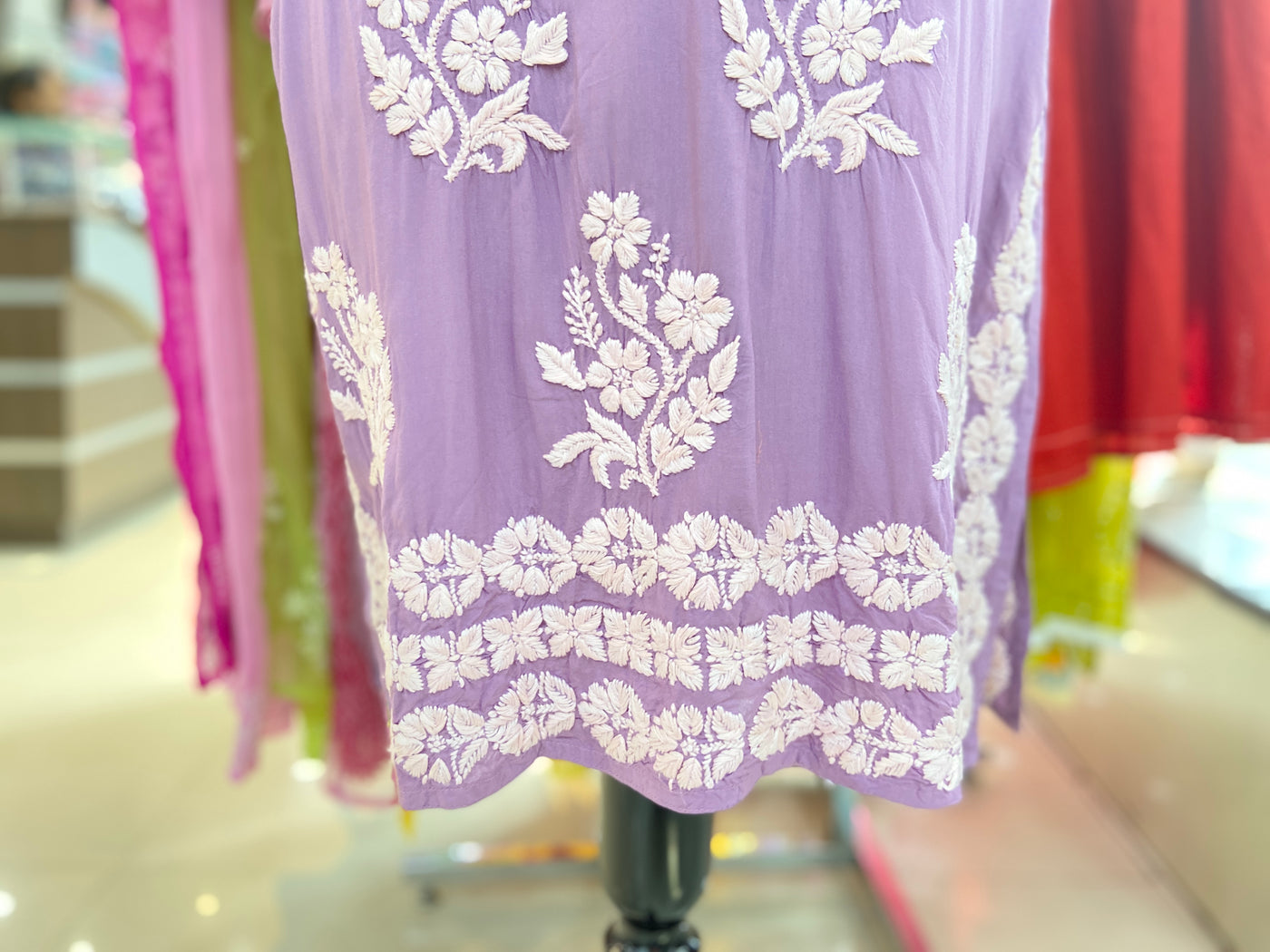 Zara Lucknowi Chikankari Modal Kurti