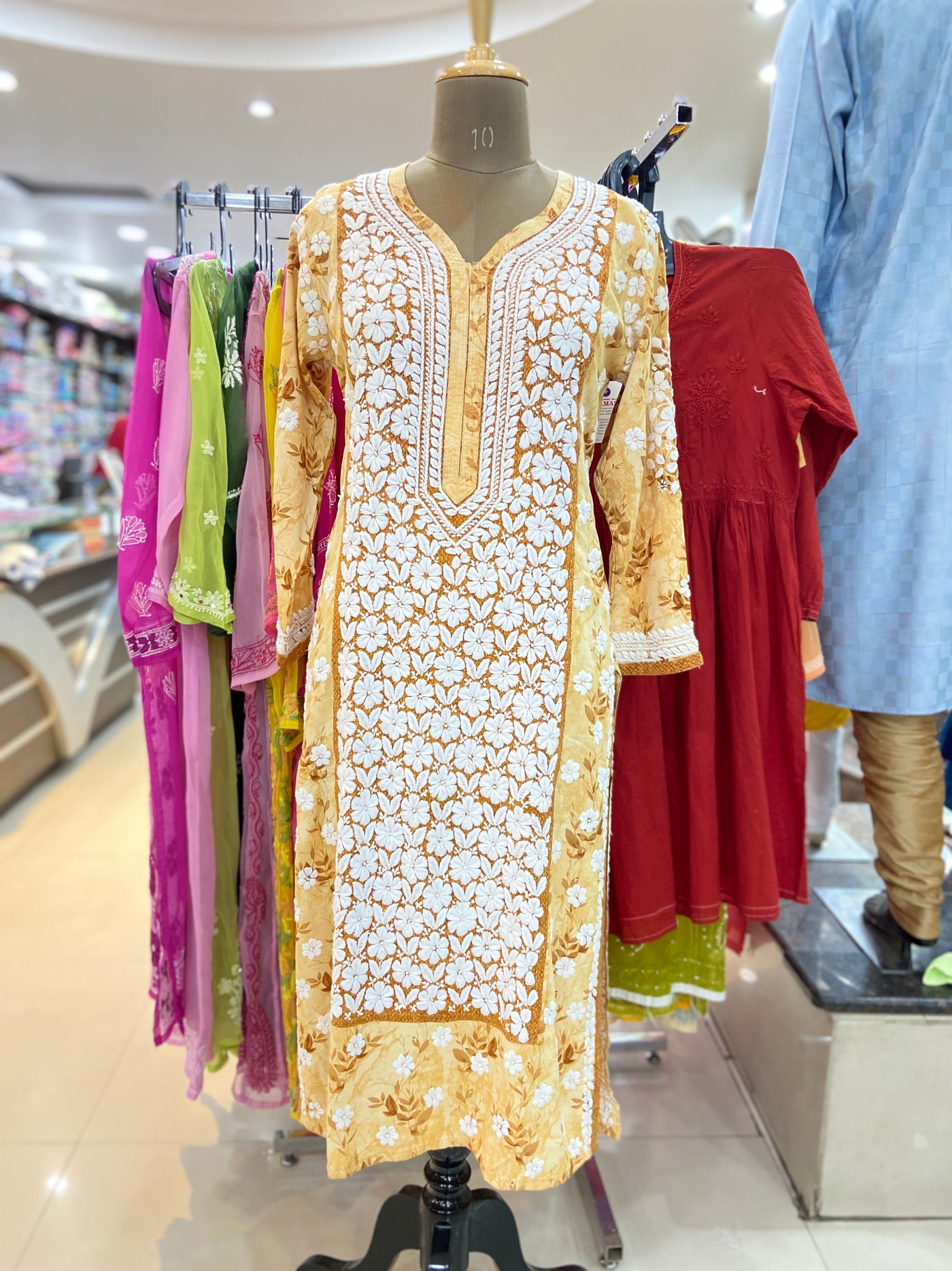 Inaya Lucknowi Chikankari Multicolor Kurti & Sharara Set