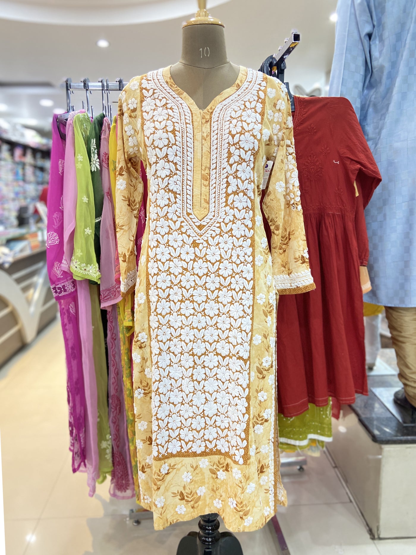 Inaya Lucknowi Chikankari Multicolor Kurti & Sharara Set