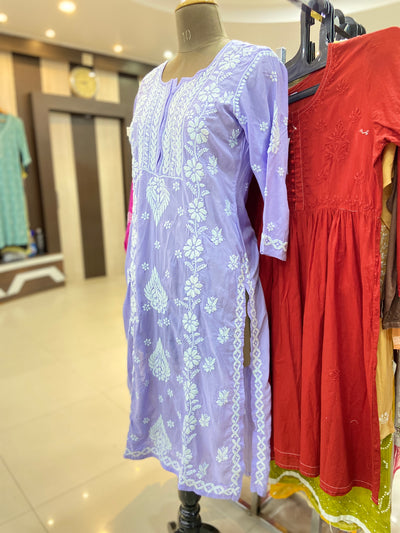 Sofia Lucknowi Chikankari Modal Soft Kurti On New Design.