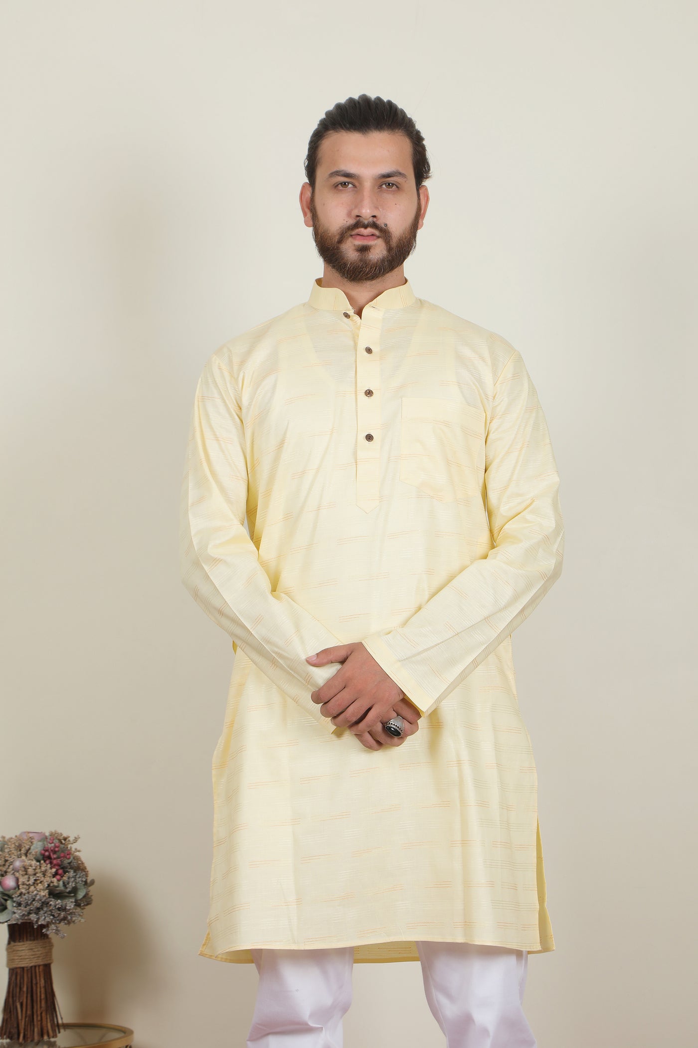 Shahi Kurta | Light Yellow - Almas Lifestyle