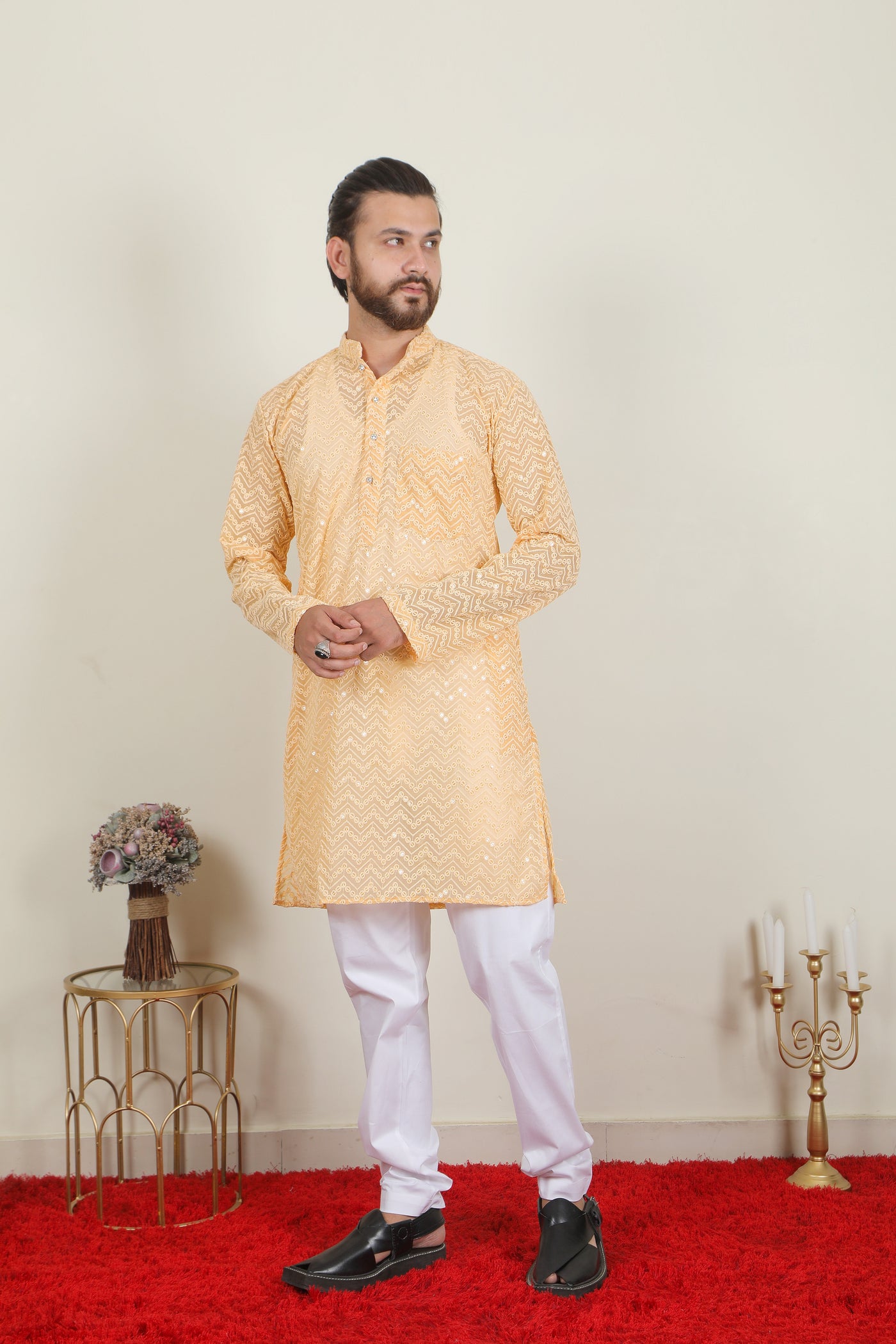 Badshah Kurta | Cream - Almas Lifestyle