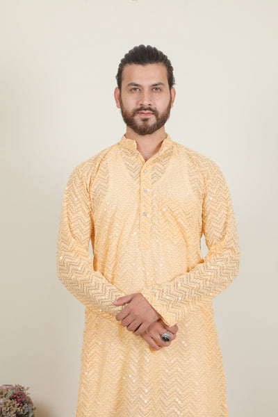 Badshah Kurta | Cream - Almas Lifestyle