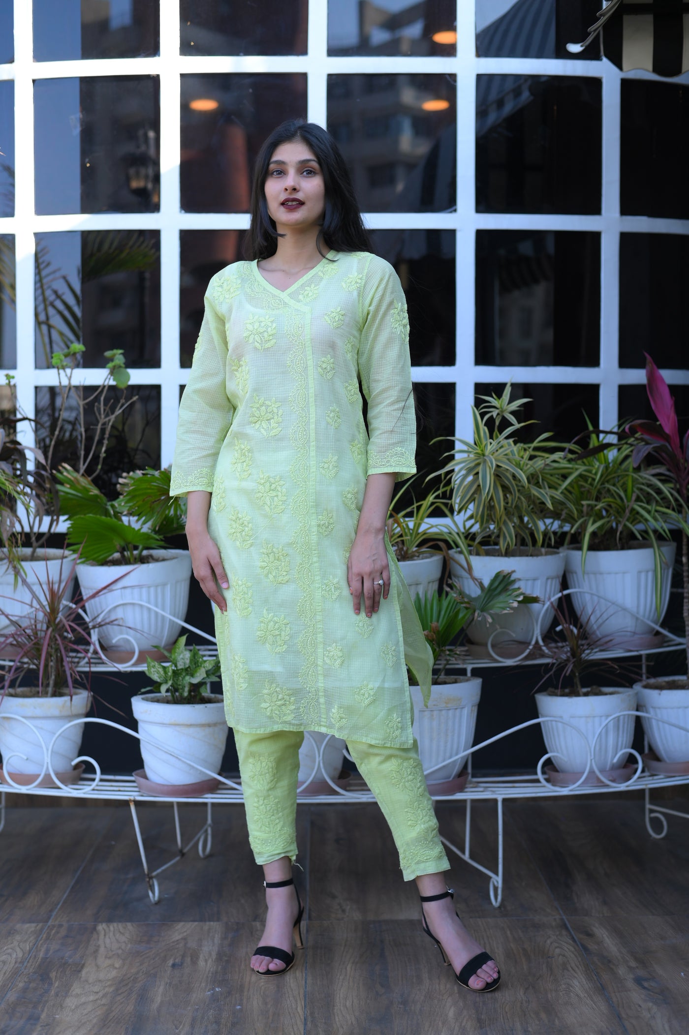 Almas Lifestyle Kota Kurti & Pant Set | Purple - Almas Lifestyle