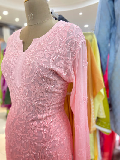 Karina Lucknowi Chikankari Viscose Soft Kurti On New Design