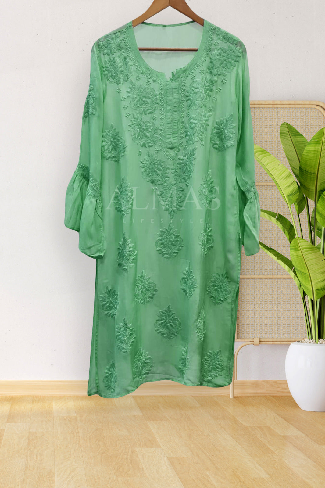 Chikankari Organza Kurti