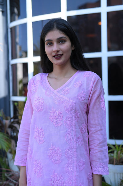 Almas Lifestyle Kota Kurti & Pant Set | Pink - Almas Lifestyle